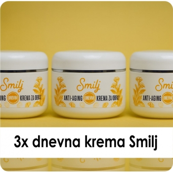 3x Anti aging dnevna krema za obraz SMILJ, 50 ml