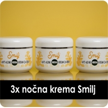 3x Anti aging nočna krema za obraz SMILJ,