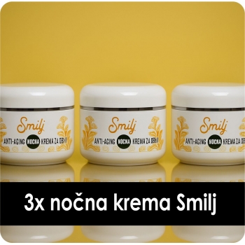 3x Anti aging nočna krema za obraz SMILJ,